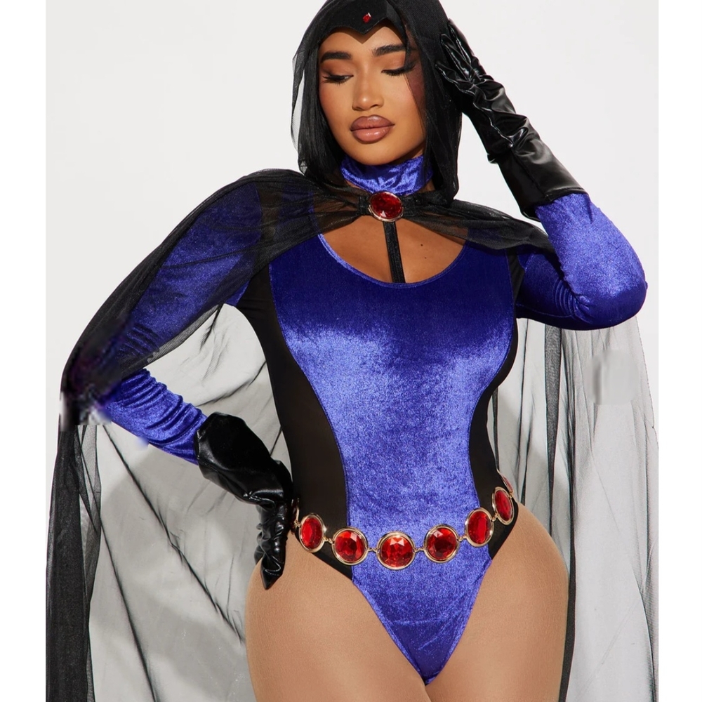 Fashion Nova Blue and Black Halloween/COSPLAY Romper